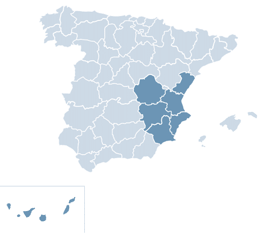 mapa levante